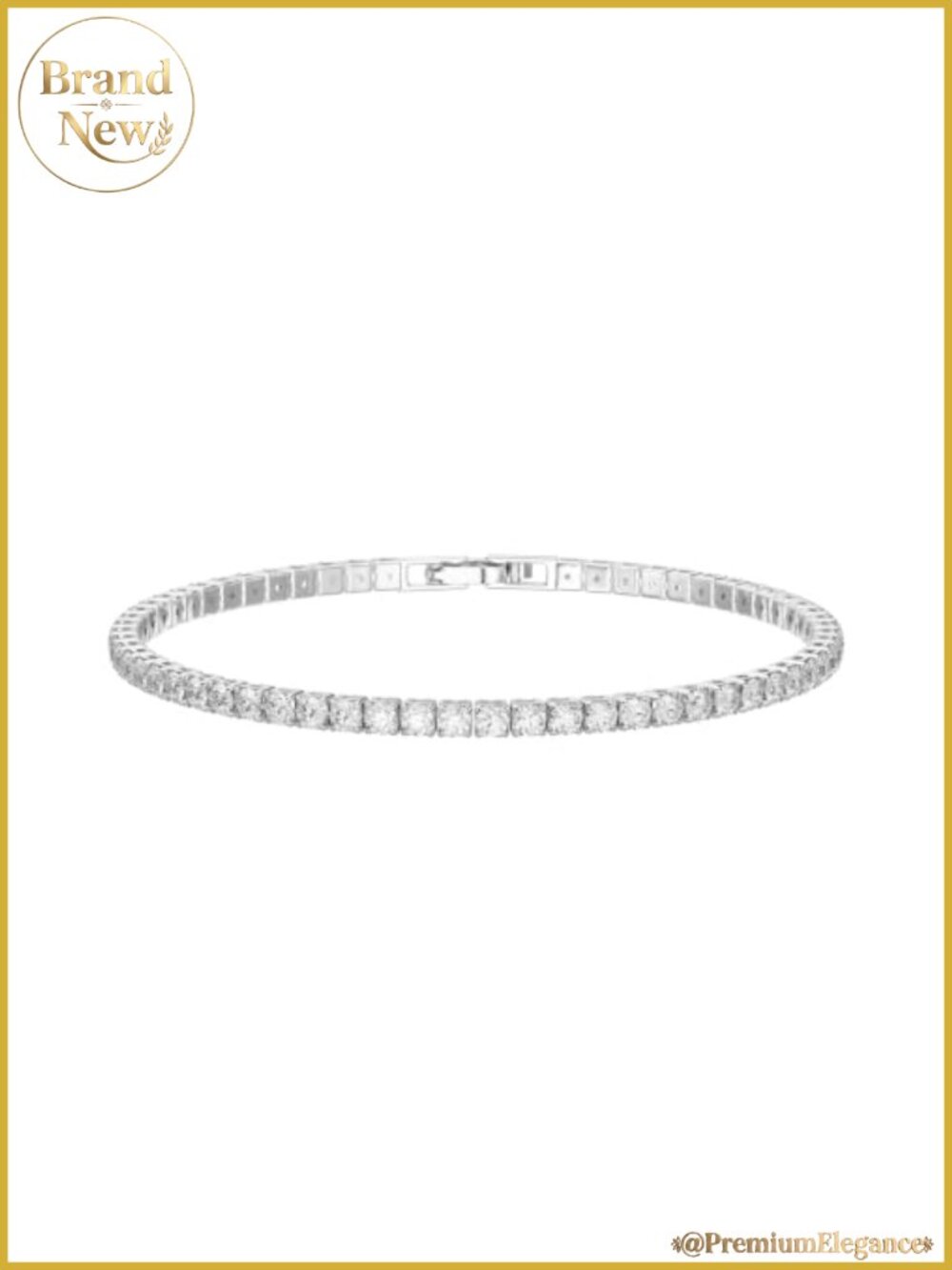 3mm Cubic Zirconia Tennis Bracelet for Women, Gold or Silver Plated